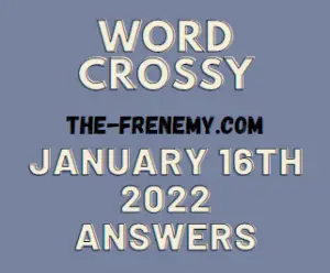 Word Crossy Daily Puzzle January 16 2022 Answers