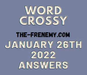 Word Crossy Daily Puzzle January 26 2022 Answers