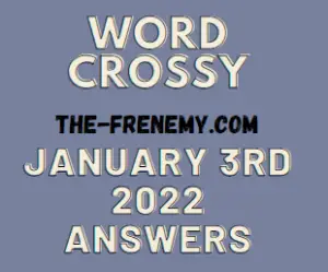 Word Crossy Daily Puzzle January 3 2022 Answers