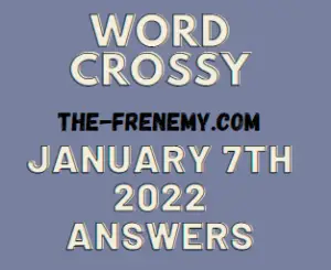 Word Crossy Daily Puzzle January 7 2022 Answers