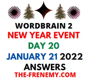 WordBrain 2 New Year Event Day 20 January 21 2022 Answers