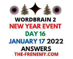 WordBrain 2 New Year Event Puzzle Day 16 January 17 2022 Answers