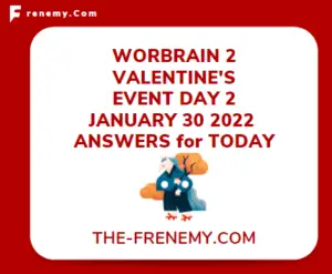 WordBrain 2 Valentines Event Day 2 January 30 2022 Answers