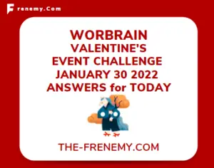 WordBrain Valentines Event Challenge January 30 2022 Answers