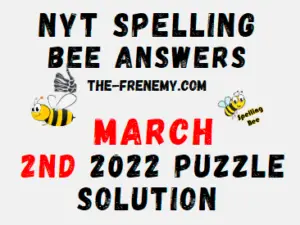NYT Spelling Bee Solver Puzzle March 2 2022 Answers