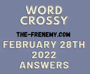 Word Crossy Daily Puzzle Challenge February 28 2022 Answers
