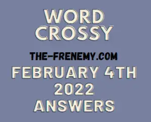 Word Crossy Daily Puzzle February 4 2022 Answers