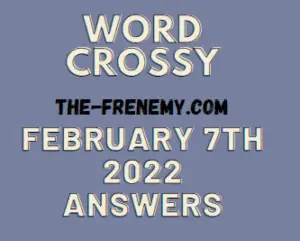 Word Crossy Daily Puzzle February 7 2022 Answers