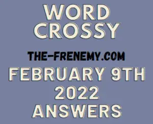 Word Crossy Daily Puzzle February 9 2022 Answers