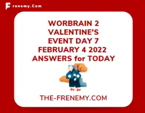 WordBrain 2 Valentines Event Day 7 February 4 2022 Answers