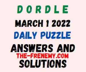 Dordle March 1 2022 Answers Puzzle Today