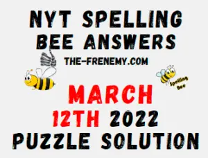 NYT Spelling Bee Solver March 12 2022 Answers Puzzle