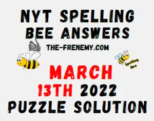 NYT Spelling Bee Solver March 13 2022 Answers Puzzle