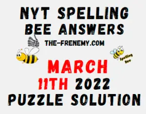 NYT Spelling Bee Solver Puzzle March 11 2022 Answers