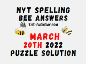 NYT Spelling Bee Solver Puzzle March 20 2022 Answers