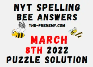 NYT Spelling Bee Solver Puzzle March 8 2022 Answers