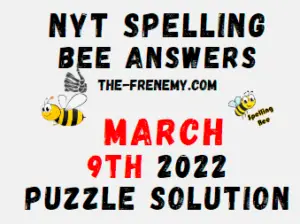 NYT Spelling Bee Solver Puzzle March 9 2022 Answers