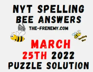 Nyt Spelling Answers Puzzle March 25 2022 Solution