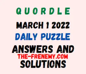 Quordle March 1 2022 Answers Puzzle Today