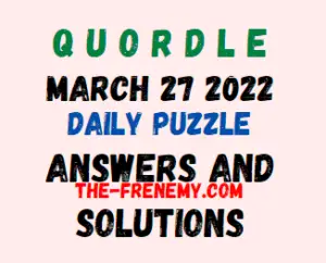 Quordle March 27 2022 Answers Puzzle