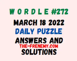 Wordle March 18 2022 Answers Puzzle 272