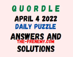 Quordle April 4 2022 Daily Puzzle Answers and Solution