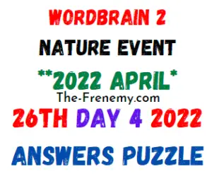 WordBrain 2 Nature Event Day 4 April 26 2022 Answers Puzzle