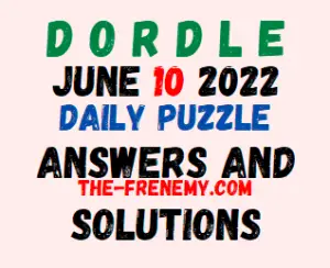 Dordle June 10 2022 Answers Puzzle and Solution for Today