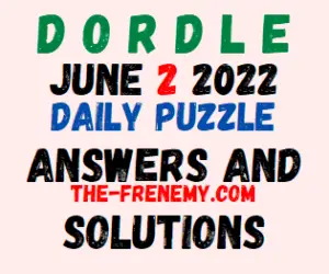 Dordle June 2 2022 Answer for Today