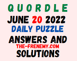 Quordle June 20 2022 Answers Puzzle and Solution