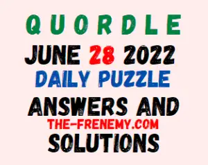 Quordle June 28 2022 Answers Puzzle and Solution