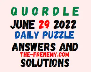 Quordle June 29 2022 Answers Puzzle and Solution