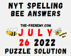 Nyt Spelling Bee Answers July 26 2022 Solution