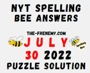 Nyt Spelling Bee Answers July 30 2022 Solution