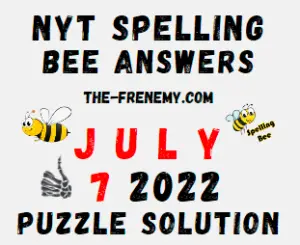 Nyt Spelling Bee July 7 2022 Answers Puzzle