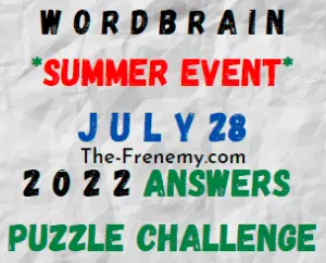 WordBrain Summer Event July 28 2022 Answers Puzzle and Solution