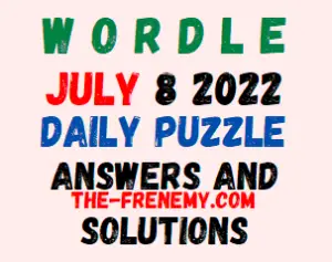 Wordle July 8 2022 Answers Puzzle and Solution