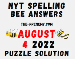 Nyt Spelling Bee Answers August 4 2022 Solution