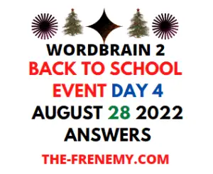 WordBrain 2 Back To School Event Day 4 August 28 2022 Answers