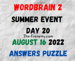 WordBrain 2 Summer Event Day 20 August 16 2022 Answers