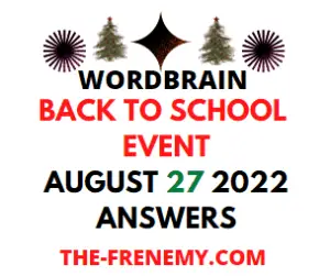 WordBrain Back To School Event August 27 2022 Answers