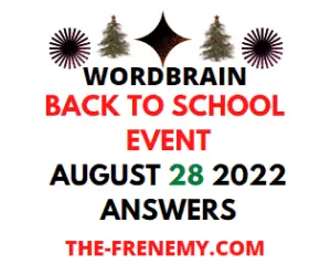 WordBrain Back To School Event August 28 2022 Answers