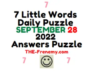 7 Little Words September 28 2022 Answers Puzzle and Solution