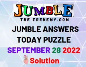 Jumble Answers for September 28 2022 Solution