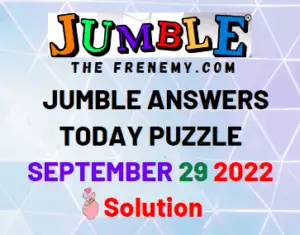 Jumble Answers for September 29 2022 Solution