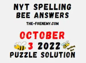 Nyt Spelling Bee Answers October 3 2022 Solution
