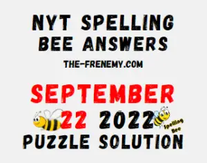 Nyt Spelling Bee Answers September 22 2022 Solution
