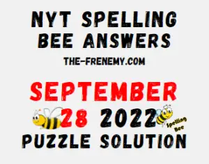 Nyt Spelling Bee Answers September 28 2022 Solution