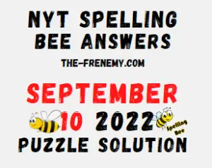 Nyt Spelling Bee September 10 2022 Answers and Solution
