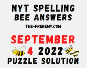 Nyt Spelling Bee September 4 2022 Answers Puzzle